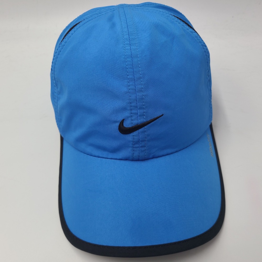 Nike Hat Adjustable Blue Black NikeFIT Dri-Fit Running Golf Outdoors Casual Men